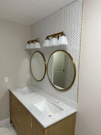 Opulent Marble Bathroom with Waterfront View: A breathtaking bathroom adorned with floor-to-ceiling marble and a large window overlooking a serene waterfront, perfect for ultimate relaxation.